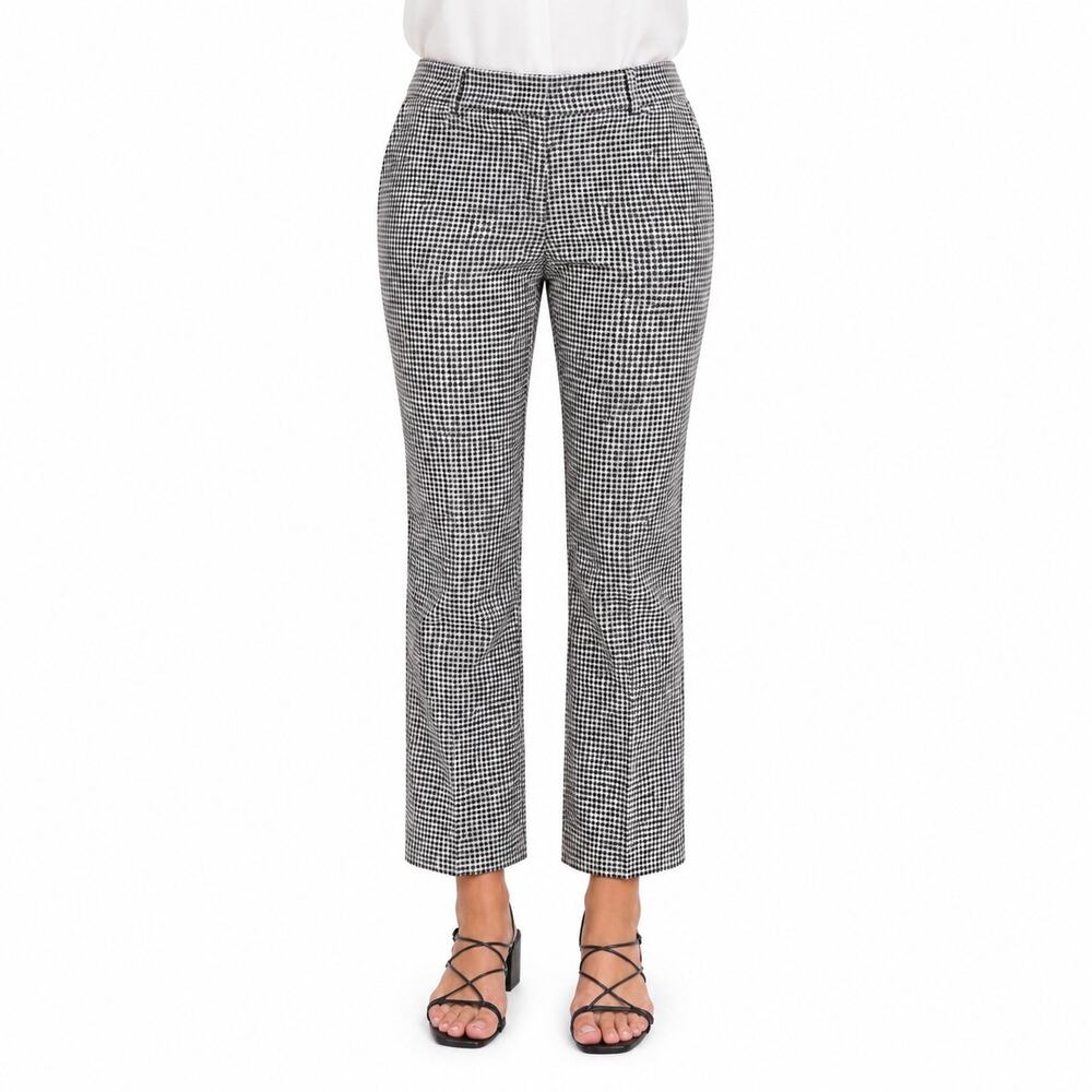 Rafaella Black White Gingham Capri Pants 10 Stretch Preppy Office Siren Academia